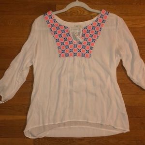 Forever 21 Patterned Peasant Top